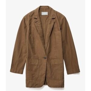 Everlane Organic Cotton Blazer Jacket Brown Size XS Utility Workwear EUC